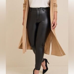 Torrid black  faux leather trousers size 10
